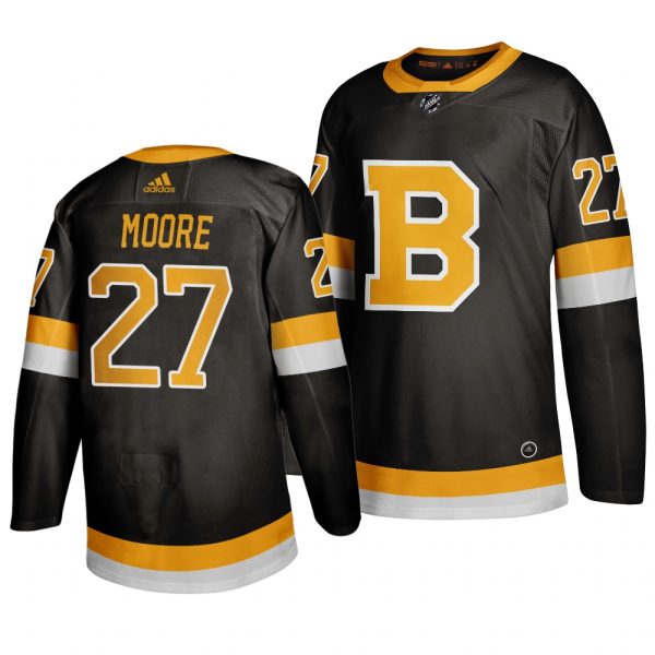 Captivating Adidas Boston Bruins #27 John Moore Black 2019 20 Authentic Third Stitched NHL Jersey as a prized hockey collectible