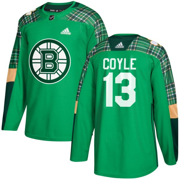 Exquisite Adidas Bruins #13 Charlie Coyle adidas Green St. Patrick's Day Authentic Practice Stitched NHL Jersey for a thrilling hockey event