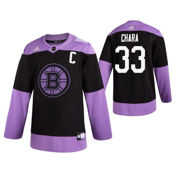 Stunning Adidas Bruins #33 Zdeno Chara Men's Black Hockey Fights Cancer Practice NHL Jersey to shine at the arena