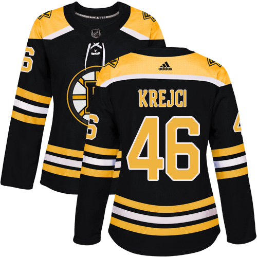 Exquisite Adidas Bruins #46 David Krejci Black Home Authentic Women's Stitched NHL Jersey for dedicated Sabres supporters