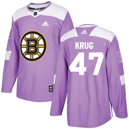 Charming Adidas Bruins #47 Torey Krug Purple Authentic Fights Cancer Stitched NHL Jersey to shine at the arena