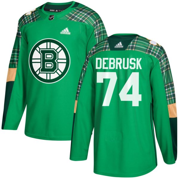 Stunning Adidas Bruins #74 Jake DeBrusk adidas Green St. Patrick's Day Authentic Practice Stitched NHL Jersey to shine at the arena