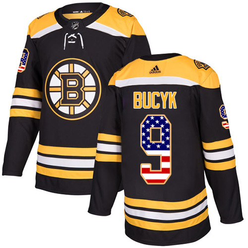 Magnificent Adidas Bruins #9 Johnny Bucyk Black Home Authentic USA Flag Stitched NHL Jersey to shine at the arena
