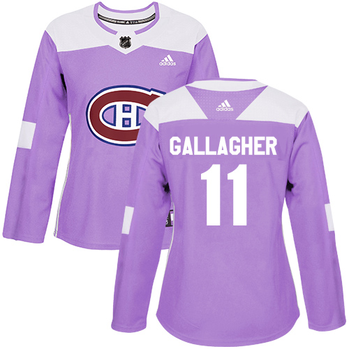 Glamorous Adidas Canadiens #11 Brendan Gallagher Purple Authentic Fights Cancer Women's Stitched NHL Jersey for premium game day attire