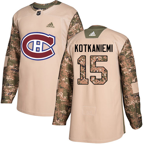 Glamorous Adidas Canadiens #15 Jesperi Kotkaniemi Camo Authentic 2017 Veterans Day Stitched Youth NHL Jersey for genuine hockey aficionados