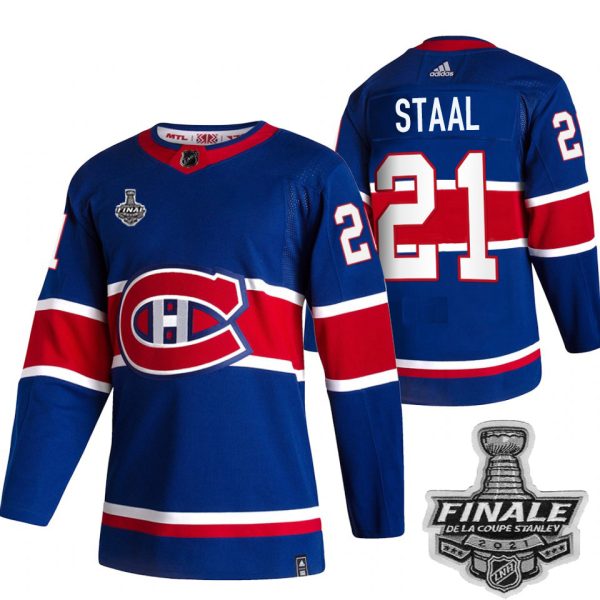 Superb Adidas Canadiens #21 Eric Staal Blue Road Authentic Youth 2021 NHL Stanley Cup Final Patch Jersey to back your beloved Sabres athletes