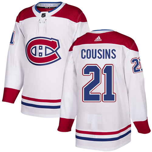 Magnificent Adidas Canadiens #21 Nick Cousins White Road Authentic Stitched NHL Jersey for premium game day attire