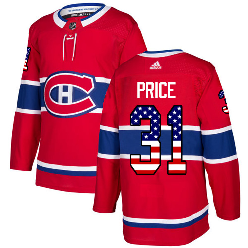 Exquisite Adidas Canadiens #31 Carey Price Red Home Authentic USA Flag Stitched Youth NHL Jersey for a thrilling hockey event