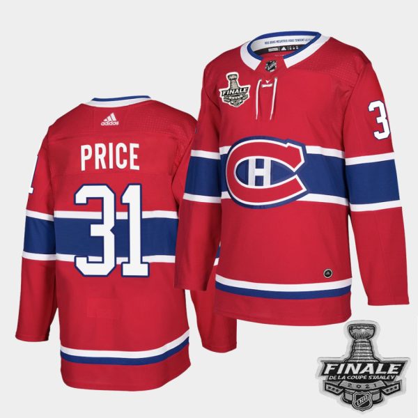 Exquisite Adidas Canadiens #31 Carey Price Red Home Authentic Youth 2021 NHL Stanley Cup Final Patch Jersey as a prized hockey collectible