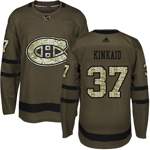 Superb Adidas Canadiens #37 Keith Kinkaid Green Salute to Service Stitched Youth NHL Jersey to exhibit your team allegiance