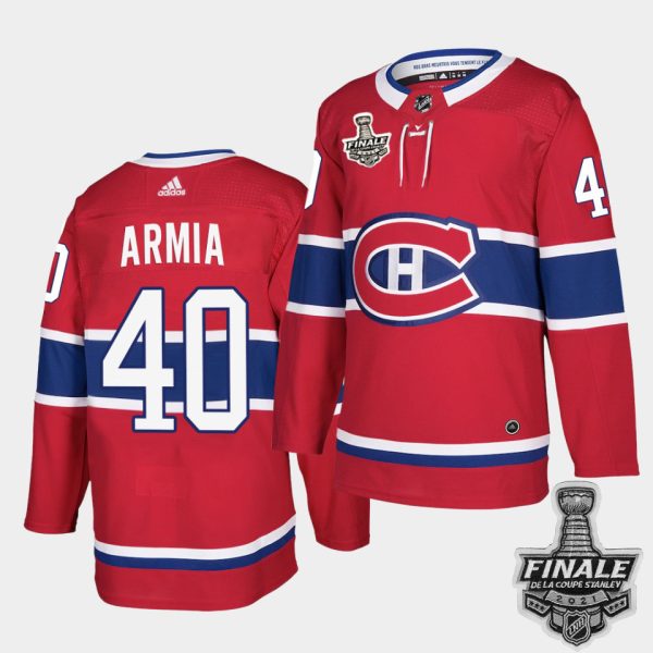Captivating Adidas Canadiens #40 Joel Armia Red Home Authentic 2021 NHL Stanley Cup Final Patch Jersey for a thrilling hockey event