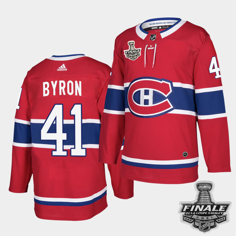Deluxe Adidas Canadiens #41 Paul Byron Red Home Authentic 2021 NHL Stanley Cup Final Patch Jersey to exhibit your team allegiance