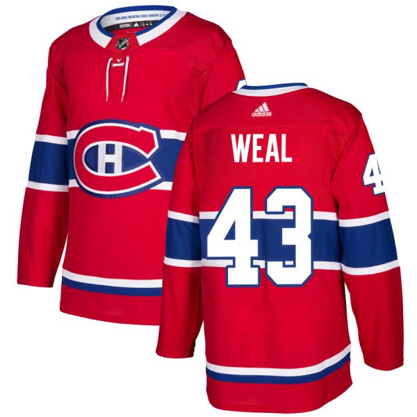Captivating Adidas Canadiens #43 Jordan Weal Red Home Authentic Stitched NHL Jersey to exhibit your team allegiance