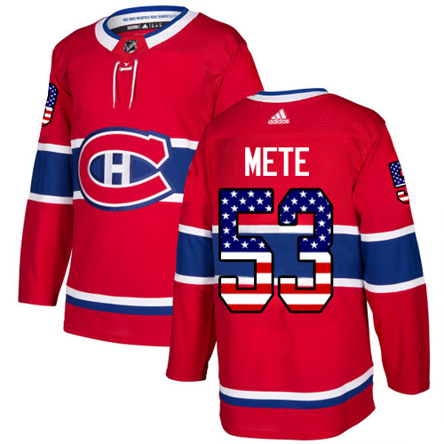 Charming Adidas Canadiens #53 Victor Mete Red Home Authentic USA Flag Stitched NHL Jersey to exhibit your team allegiance