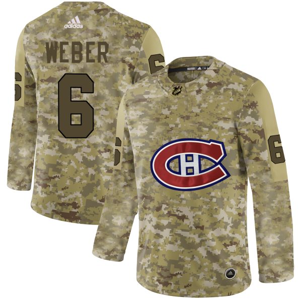 Superb Adidas Canadiens #6 Shea Weber Camo Authentic Stitched NHL Jersey to augment your hockey keepsake collection