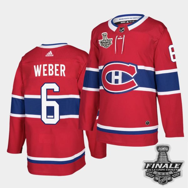 Deluxe Adidas Canadiens #6 Shea Weber Red Home Authentic 2021 NHL Stanley Cup Final Patch Jersey to exhibit your team allegiance
