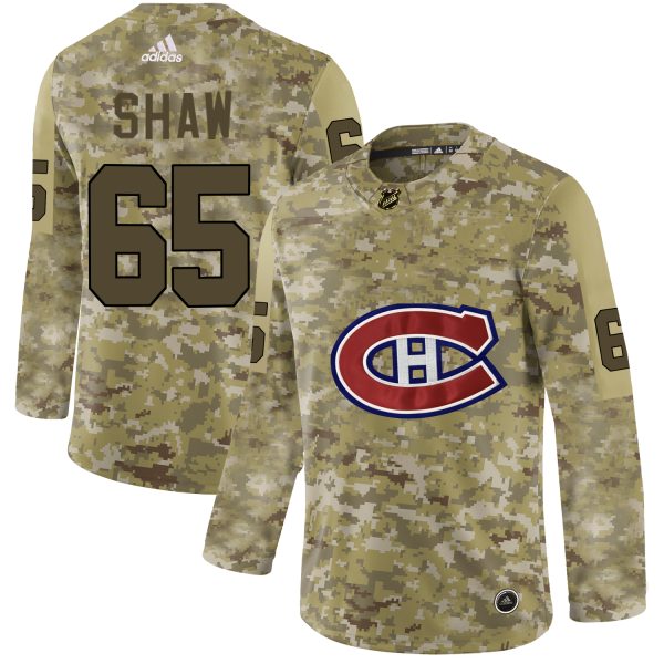 Deluxe Adidas Canadiens #65 Andrew Shaw Camo Authentic Stitched NHL Jersey for genuine hockey aficionados