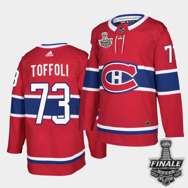 Charming Adidas Canadiens #73 Tyler Toffoli Red Home Authentic 2021 NHL Stanley Cup Final Patch Jersey for genuine hockey aficionados