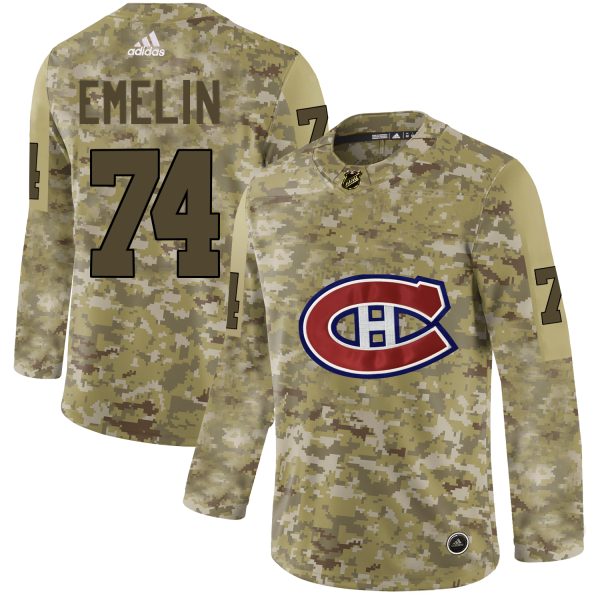 Elegant Adidas Canadiens #74 Alexei Emelin Camo Authentic Stitched NHL Jersey for genuine hockey aficionados