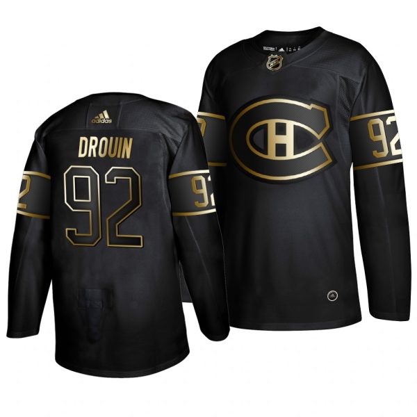 Charming Adidas Canadiens #92 Jonathan Drouin 2019 Black Golden Edition Authentic Stitched NHL Jersey to back your beloved Sabres athletes
