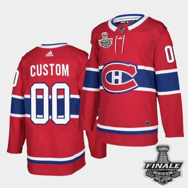 Captivating Adidas Canadiens Custom Red Home Authentic 2021 NHL Stanley Cup Final Patch Jersey for premium game day attire
