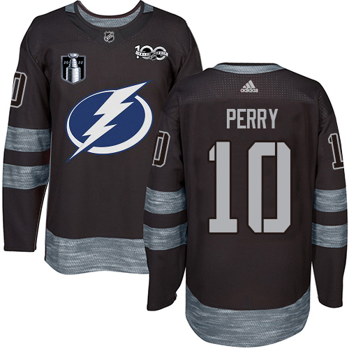 Charming Adidas Lightning #10 Corey Perry Black 2022 Stanley Cup Final Patch 100th Anniversary Stitched Youth NHL Jersey for a memorable match day