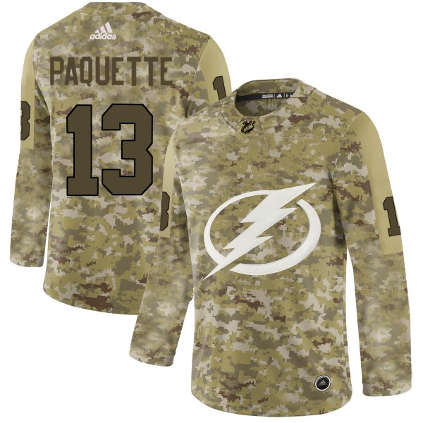Charming Adidas Lightning #13 Cedric Paquette Camo Authentic Stitched NHL Jersey for dedicated Sabres supporters