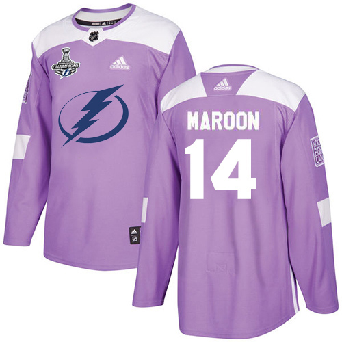 Alluring Adidas Lightning #14 Pat Maroon Purple Authentic Fights Cancer Youth 2020 Stanley Cup Champions Stitched NHL Jersey to shine at the arena
