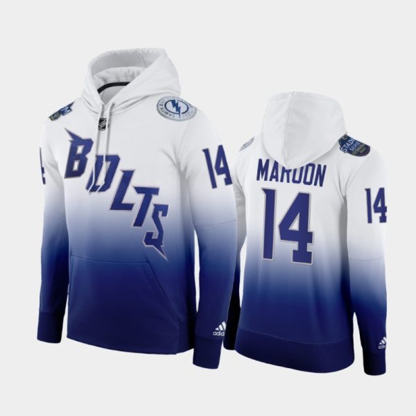 Elegant Adidas Lightning #14 Patrick Maroon 2022 Stadium Series NHL Hoodie Bolts White for a thrilling hockey event