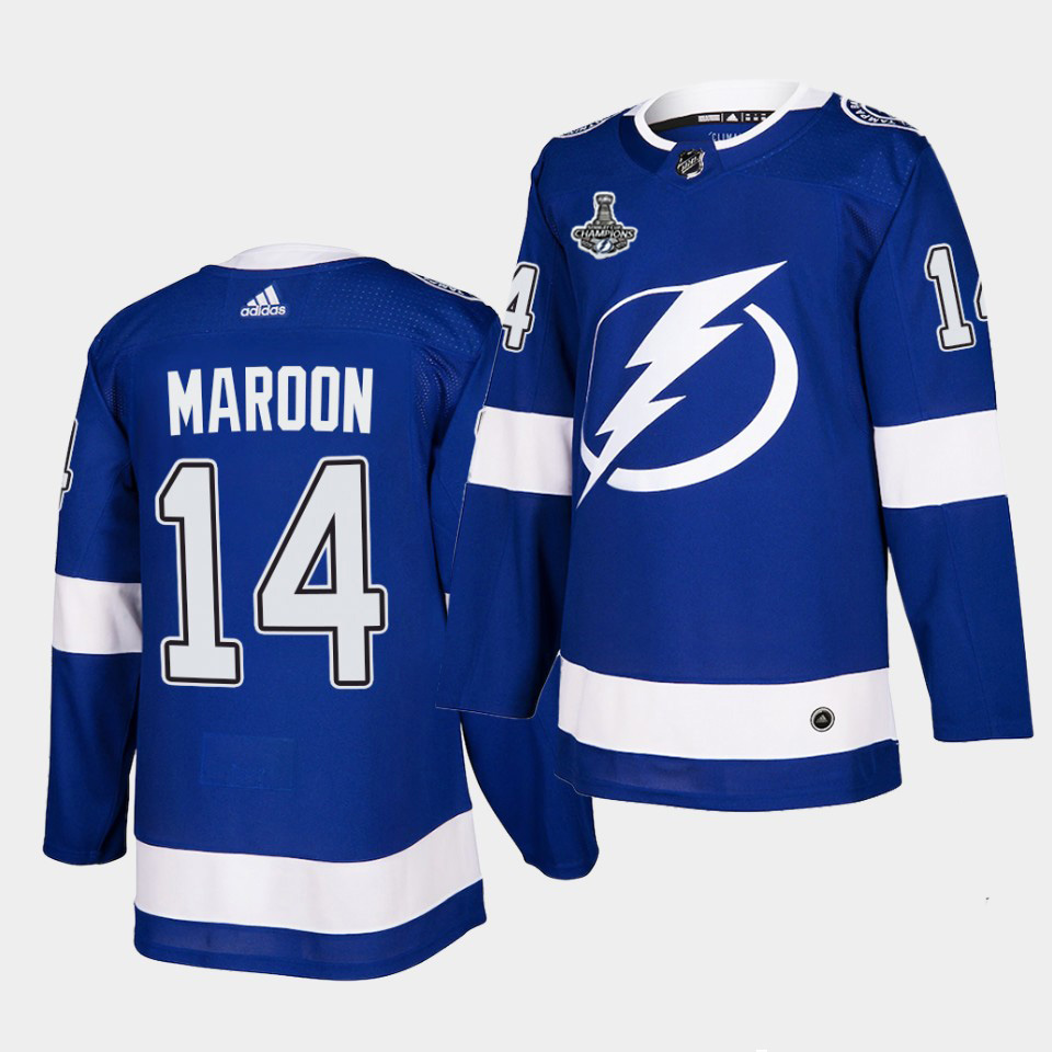 Magnificent Adidas Lightning #14 Patrick Maroon Blue Home Authentic 2021 Stanley Cup Champions Jersey to back your beloved Sabres athletes