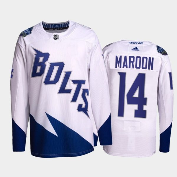 Stunning Adidas Lightning #14 Patrick Maroon Men's 2022 Stadium Series Authentic NHL Jersey White to augment your hockey keepsake collection