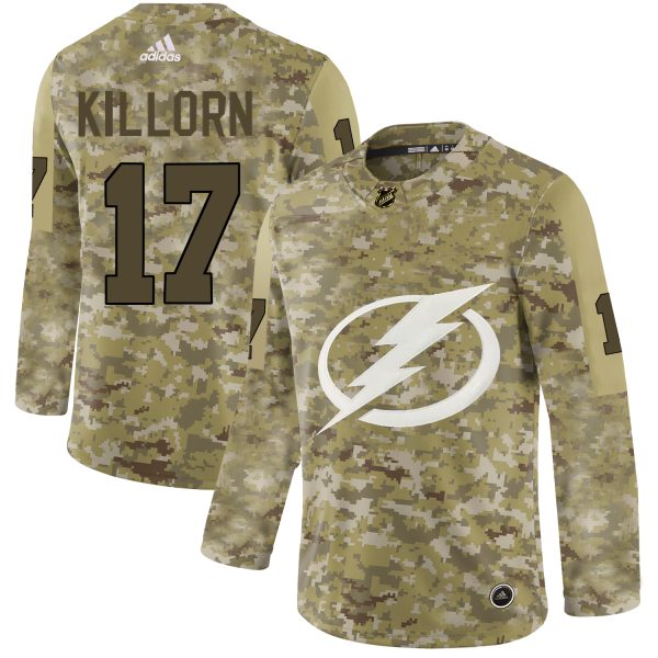 Superb Adidas Lightning #17 Alex Killorn Camo Authentic Stitched NHL Jersey to shine at the arena