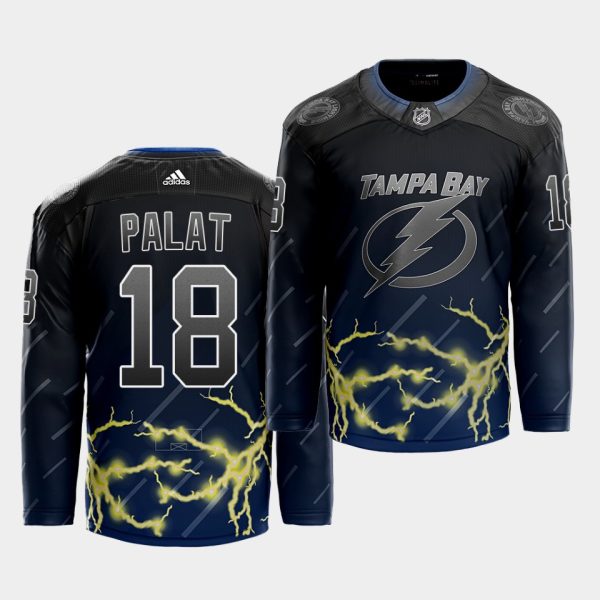 Alluring Adidas Lightning #18 Ondrej Palat 2021 City Concept NHL Stitched Jersey Black for dedicated Sabres supporters