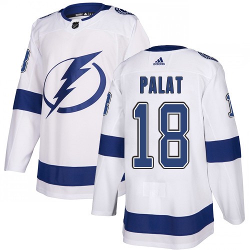 Alluring Adidas Lightning #18 Ondrej Palat White Road Authentic Stitched Youth NHL Jersey for dedicated Sabres supporters