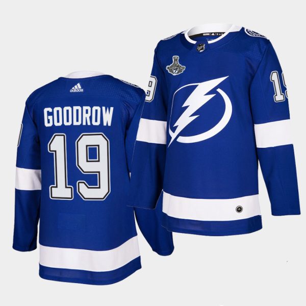Glamorous Adidas Lightning #19 Barclay Goodrow Blue Home Authentic 2021 Stanley Cup Champions Jersey for dedicated Sabres supporters