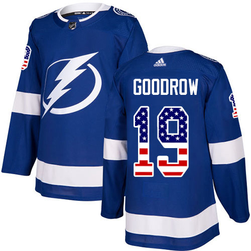 Charming Adidas Lightning #19 Barclay Goodrow Blue Home Authentic USA Flag Stitched NHL Jersey to exhibit your team allegiance
