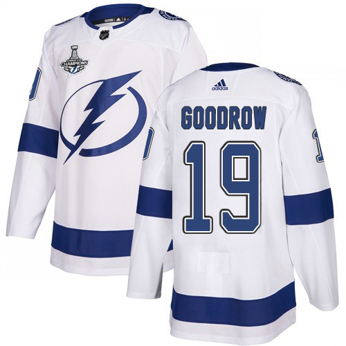 Superb Adidas Lightning #19 Barclay Goodrow White Road Authentic 2020 Stanley Cup Champions Stitched NHL Jersey to exhibit your team allegiance
