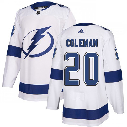 Charming Adidas Lightning #20 Blake Coleman White Road Authentic Youth Stitched NHL Jersey for genuine hockey aficionados