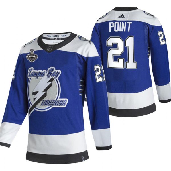 Charming Adidas Lightning #21 Brayden Point Blue Road Authentic Youth 2021 NHL Stanley Cup Final Patch Jersey for premium game day attire