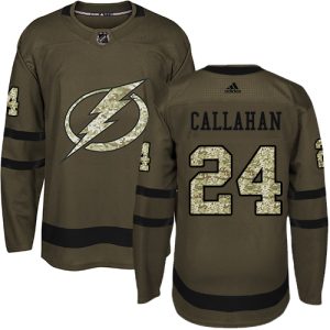 Elegant Adidas Lightning #24 Ryan Callahan Green Salute to Service Stitched NHL Jersey for a memorable match day