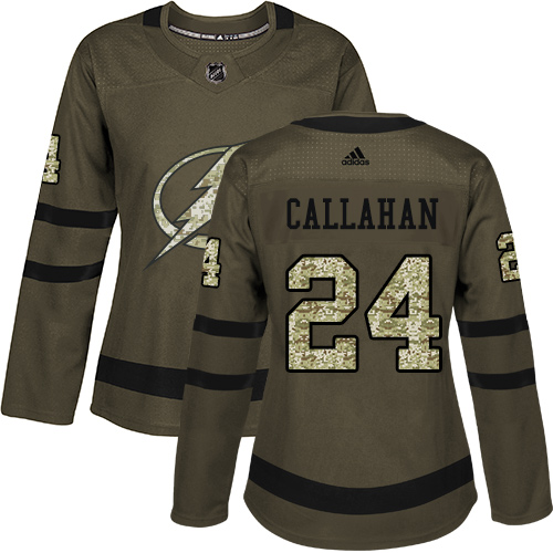 Alluring Adidas Lightning #24 Ryan Callahan Green Salute to Service Women's Stitched NHL Jersey for genuine hockey aficionados