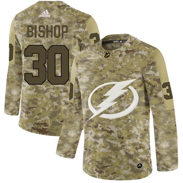 Alluring Adidas Lightning #30 Ben Bishop Camo Authentic Stitched NHL Jersey for premium game day attire