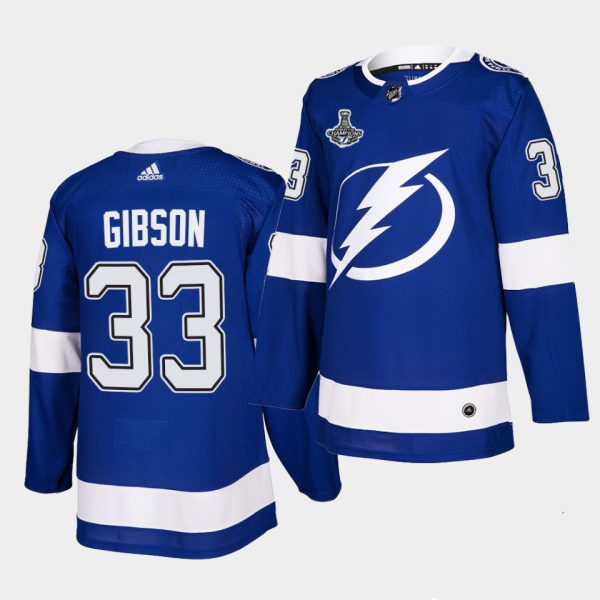 Alluring Adidas Lightning #33 Christopher Gibson Blue Home Authentic 2021 Stanley Cup Champions Jersey to exhibit your team allegiance