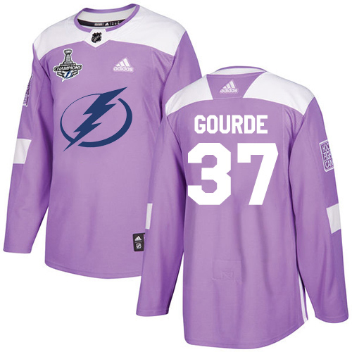 Glamorous Adidas Lightning #37 Yanni Gourde Purple Authentic Fights Cancer 2020 Stanley Cup Champions Stitched NHL Jersey to exhibit your team allegiance