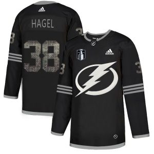 Stunning Adidas Lightning #38 Brandon Hagel Black 2022 Stanley Cup Final Patch Authentic Classic Stitched NHL Jersey for dedicated Sabres supporters