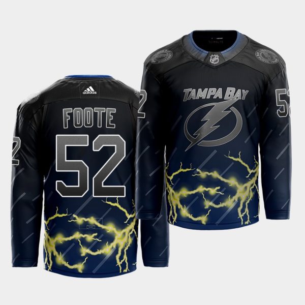 Alluring Adidas Lightning #52 Callan Foote 2021 City Concept NHL Stitched Jersey Black to shine at the arena