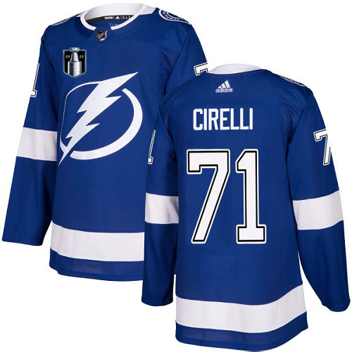 Deluxe Adidas Lightning #71 Anthony Cirelli Blue 2022 Stanley Cup Final Patch Home Authentic Stitched NHL Jersey for genuine hockey aficionados