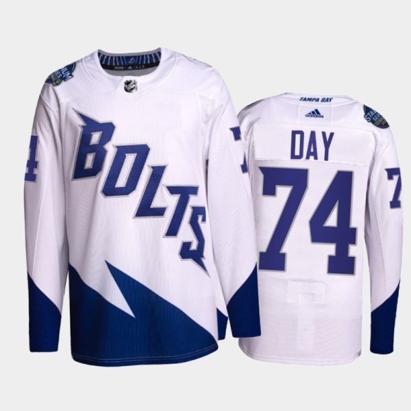 Glamorous Adidas Lightning #74 Sean Day Men's 2022 Stadium Series Authentic NHL Jersey White for a thrilling hockey event