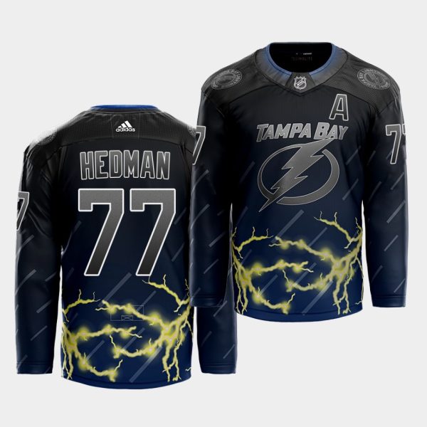 Exquisite Adidas Lightning #77 Victor Hedman 2021 City Concept NHL Stitched Jersey Black for genuine hockey aficionados
