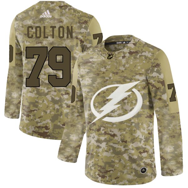 Glamorous Adidas Lightning #79 Ross Colton Camo Authentic Stitched NHL Jersey to exhibit your team allegiance